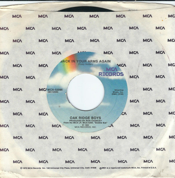 Oak Ridge Boys* : I Wish You Could Have Turned My Head (And Left My Heart Alone) / Back In Your Arms Again (7", Single, Pin)