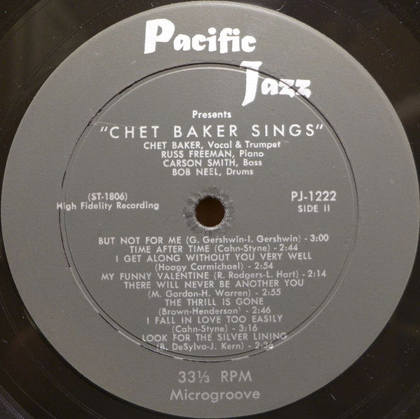 Chet Baker : Chet Baker Sings (LP, Album, RE)