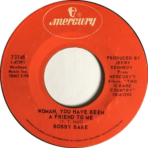 Bobby Bare : Come Sundown / Woman, You Have Been A Friend To Me (7", Single, Styrene)