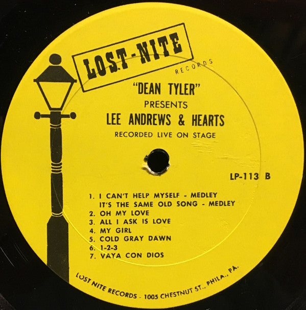 Lee Andrews And The Hearts* : Dean Tyler Presents Lee Andrews And The Hearts - Live On Stage (LP, Album, Mono, Aud)