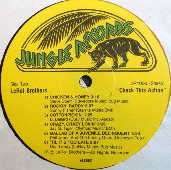LeRoi Brothers : Check This Action (LP, Album, RP, Yel)