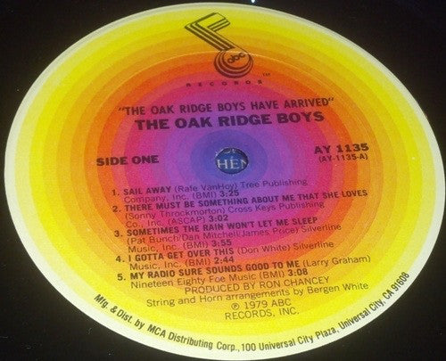 The Oak Ridge Boys : The Oak Ridge Boys Have Arrived (LP, Album)