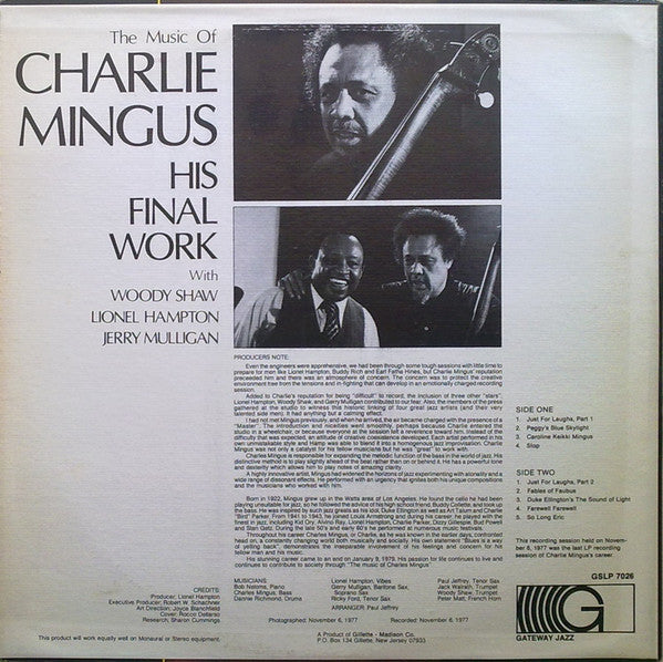 Charlie Mingus* With Lionel Hampton, Woody Shaw, Gerry Mulligan : His Final Work (LP, Album)