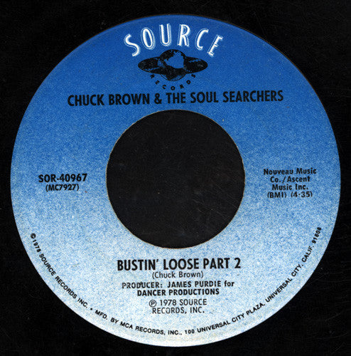 Chuck Brown & The Soul Searchers : Bustin' Loose (7", Single, Pin)