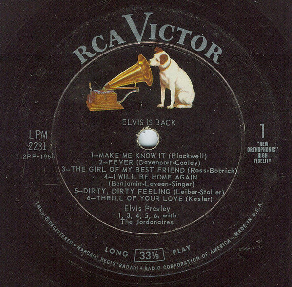Elvis Presley : Elvis Is Back (LP, Album, Mono, Gat)