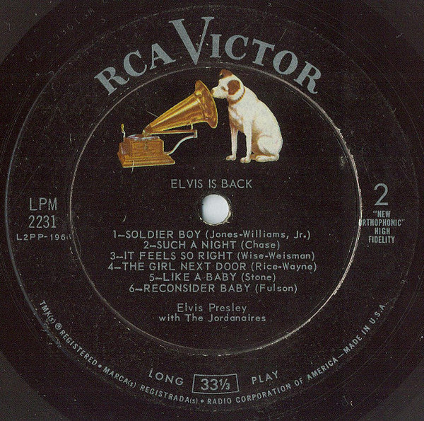 Elvis Presley : Elvis Is Back (LP, Album, Mono, Gat)