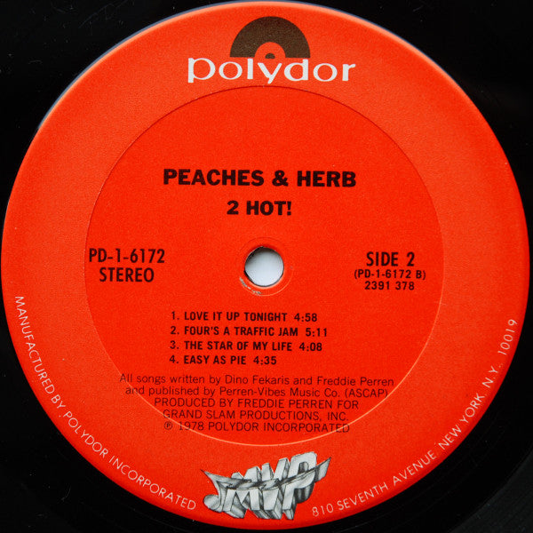 Peaches & Herb : 2 Hot! (LP, Album, Club, Col)