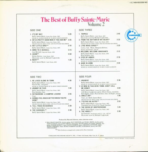Buffy Sainte-Marie : The Best Of Buffy Sainte-Marie Volume 2 (2xLP, Comp)