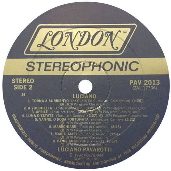 Luciano Pavarotti : Luciano (LP, Album, Comp)