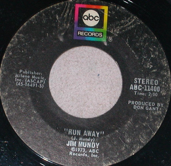 Jim Mundy : The River's Too Wide / Run Away (7", Single, Styrene)