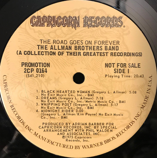 The Allman Brothers Band : The Road Goes On Forever (2xLP, Comp, Promo)