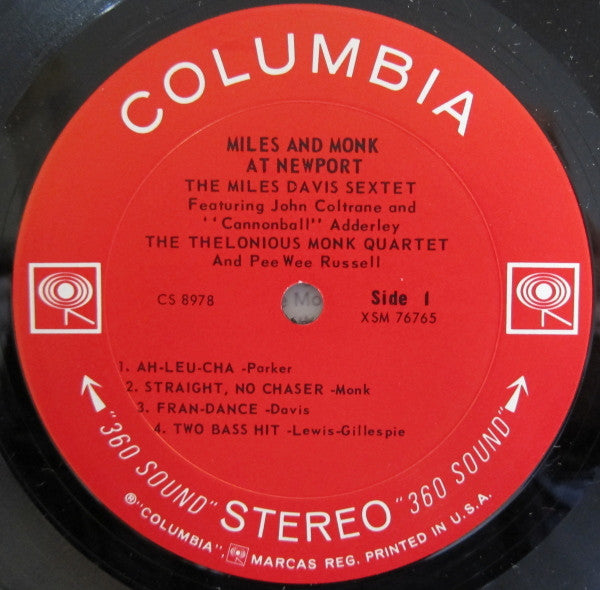 The Miles Davis Sextet & The Thelonious Monk Quartet : Miles & Monk At Newport (LP, Album, RE)