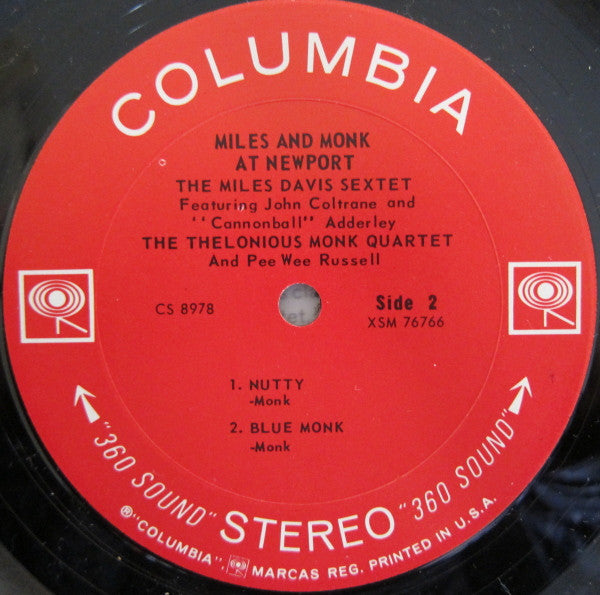 The Miles Davis Sextet & The Thelonious Monk Quartet : Miles & Monk At Newport (LP, Album, RE)