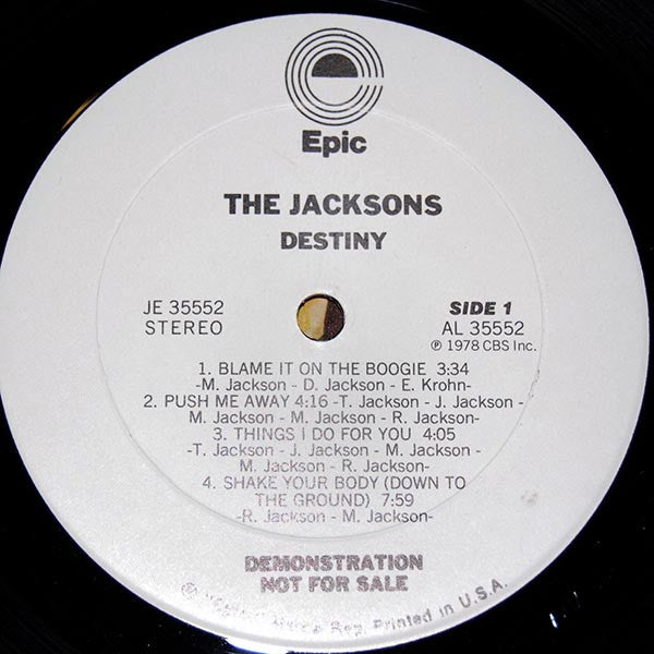 The Jacksons : Destiny (LP, Album, Promo)
