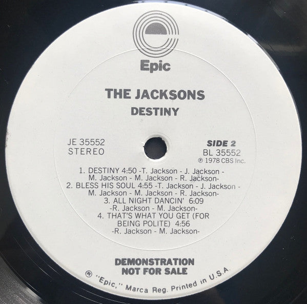 The Jacksons : Destiny (LP, Album, Promo)