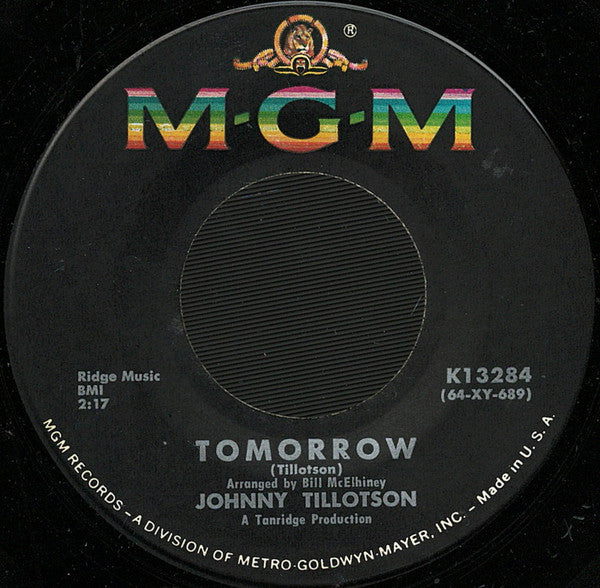 Johnny Tillotson : She Understands Me / Tomorrow (7", Single, MGM)