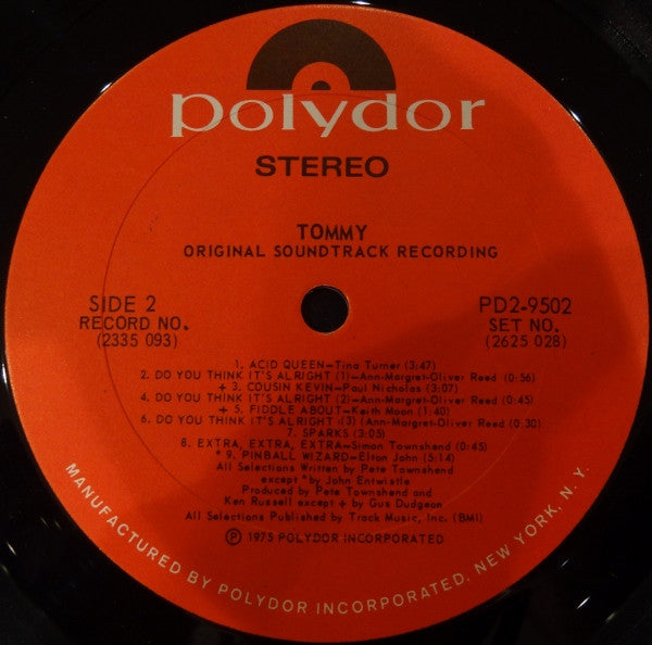 Various : Tommy (Original Soundtrack Recording) (2xLP, Album, PRC)