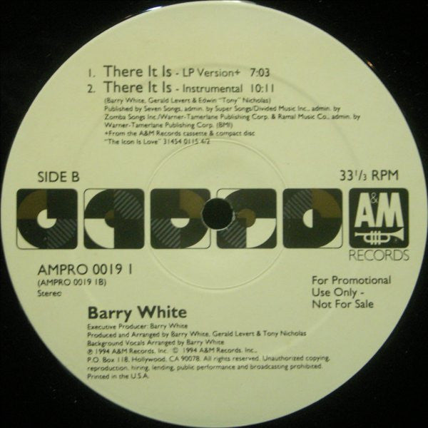 Barry White : There It Is (12", Promo)