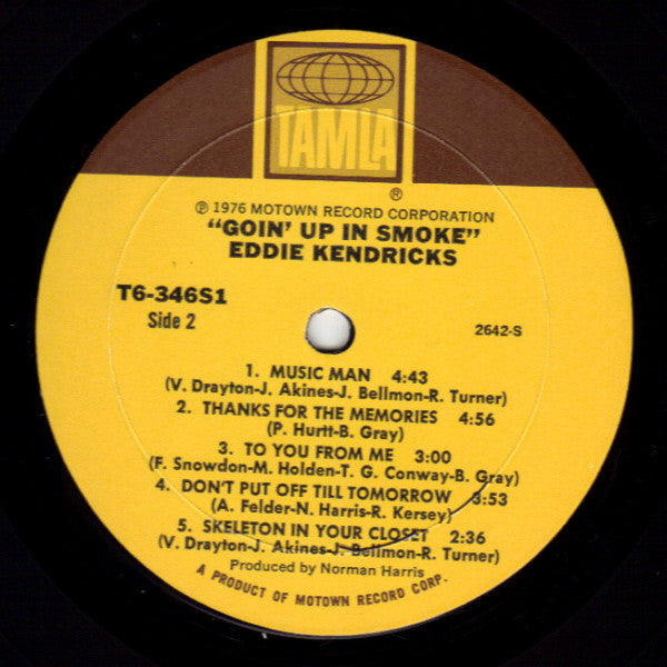 Eddie Kendricks : Goin' Up In Smoke (LP, Album, Mon)