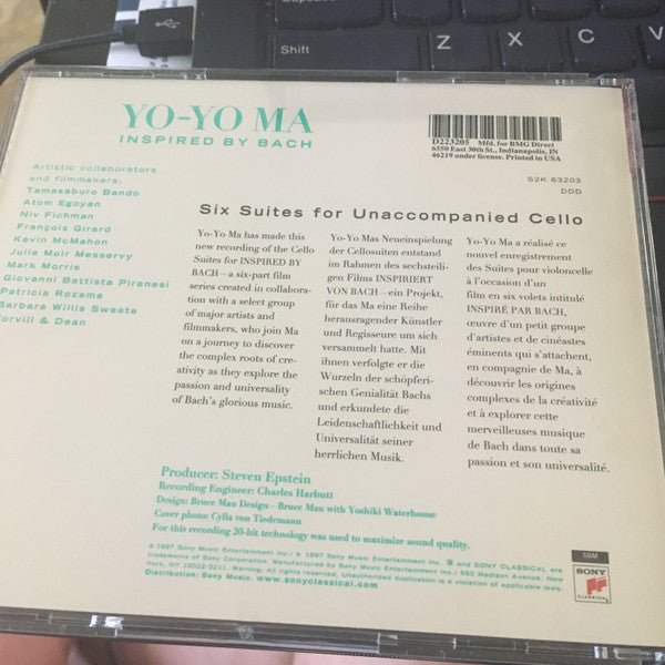Yo-Yo Ma : The Cello Suites: Inspired By Bach (2xCD, Album, Club)
