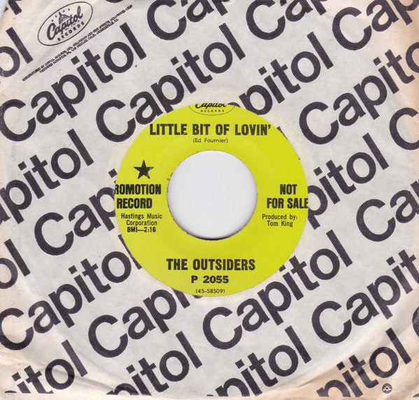 The Outsiders (4) : Little Bit Of Lovin' / I Will Love You (7", Single, Promo)