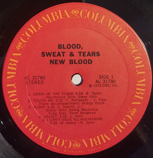 Blood, Sweat & Tears* : New Blood (LP, Album, Pit)