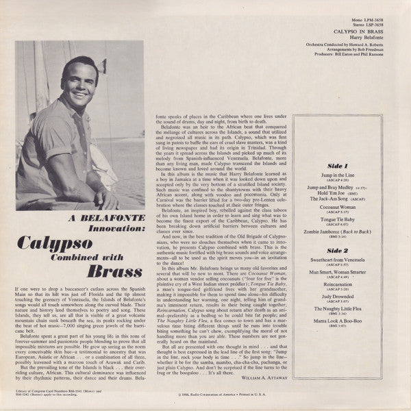 Harry Belafonte : Calypso In Brass (LP, Album, Mono)