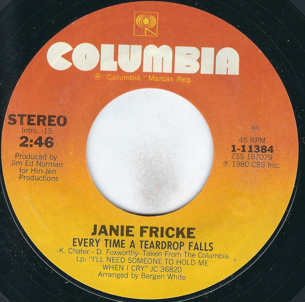 Janie Fricke : Down To My Last Broken Heart (7", Single, Styrene, Ter)