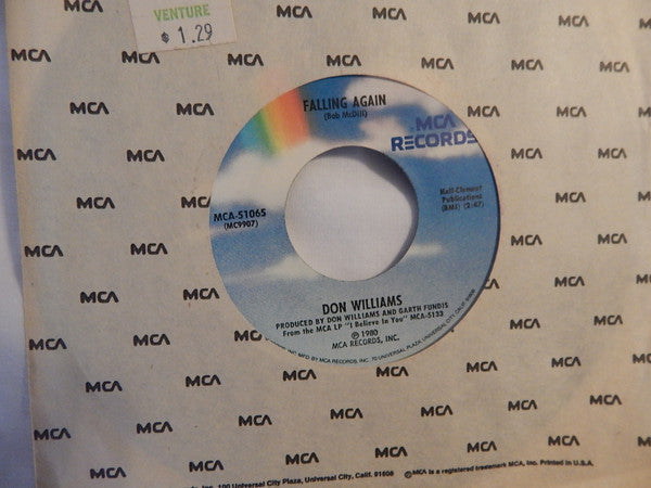 Don Williams (2) : Falling Again (7", Single, Pin)