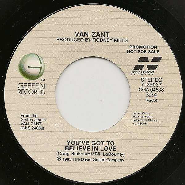 Van-Zant : You've Got To Believe In Love (7", Promo)