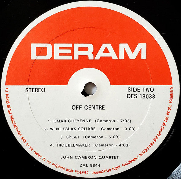 The John Cameron Quartet* : Off Centre (LP, Album)