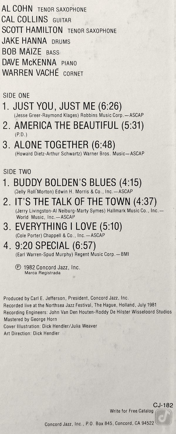 Concord Jazz All Stars : Concord Jazz All Stars At The Northsea Jazz Festival - Volume 1 (LP, Album)