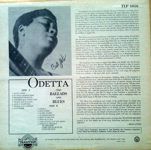 Odetta : Sings Ballads And Blues (LP, Album, RE, Gre)