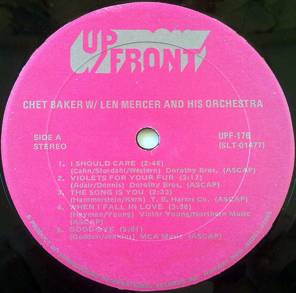 Chet Baker : Chet Baker With Len Mercer & His Orchestra (LP, Album, RE)