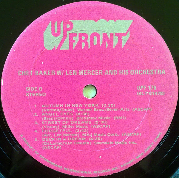Chet Baker : Chet Baker With Len Mercer & His Orchestra (LP, Album, RE)