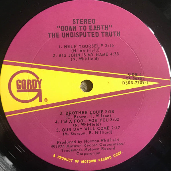 The Undisputed Truth : Down To Earth (LP, Album, Ter)