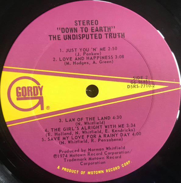 The Undisputed Truth : Down To Earth (LP, Album, Ter)