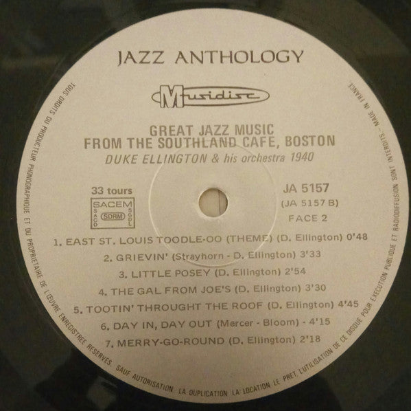 Count Basie / Duke Ellington : Great Jazz Music (From The Southland Cafe Boston - 1940) (LP, Comp, Mono, RE)