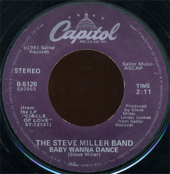 The Steve Miller Band* : Abracadabra / Baby Wanna Dance (7", Single, Los)
