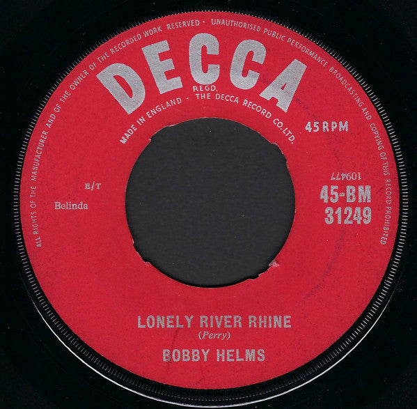 Bobby Helms : Lonely River Rhine / Guess We Thought The World Would End (7")
