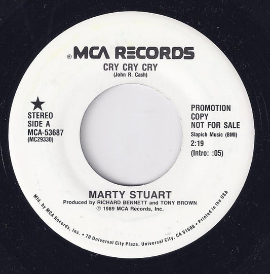 Marty Stuart : Cry, Cry, Cry (7", Promo)