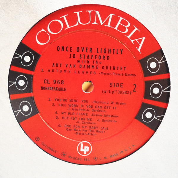 Jo Stafford With The Art Van Damme Quintet : Once Over Lightly (LP, Mono, Bri)