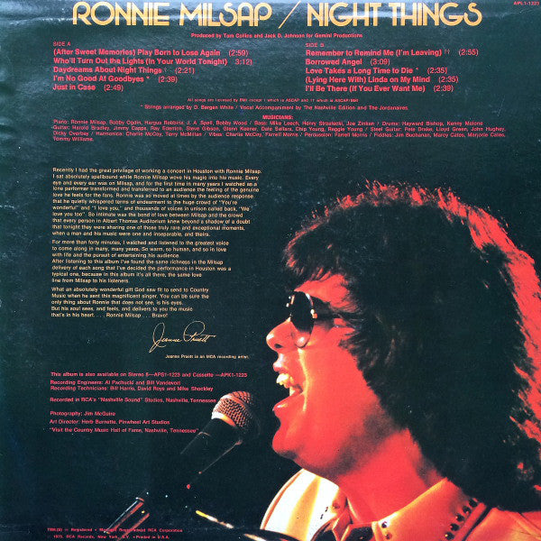 Ronnie Milsap : Night Things (LP, Album)