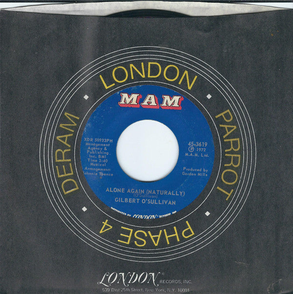 Gilbert O'Sullivan : Alone Again (Naturally) / Save It (7", Single, Styrene, PRC)