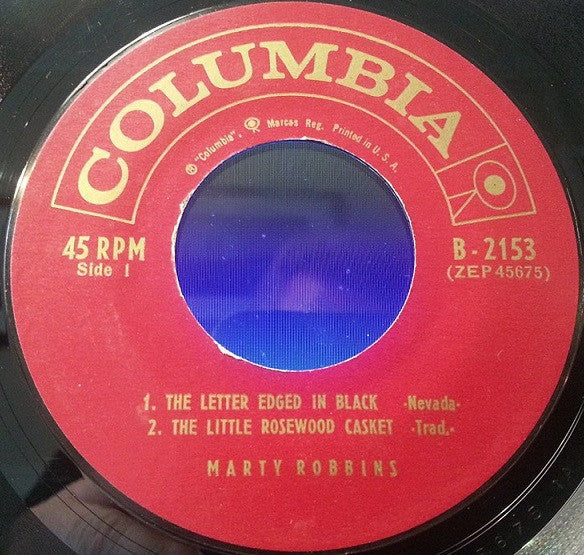 Marty Robbins : Marty Robbins Sings The Letter Edged In Black (7", EP)