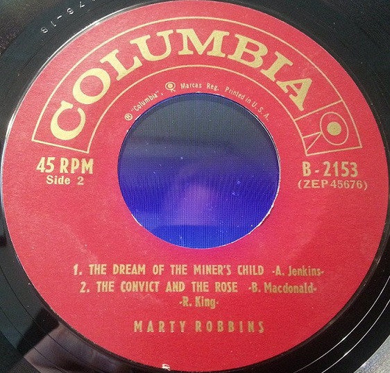 Marty Robbins : Marty Robbins Sings The Letter Edged In Black (7", EP)