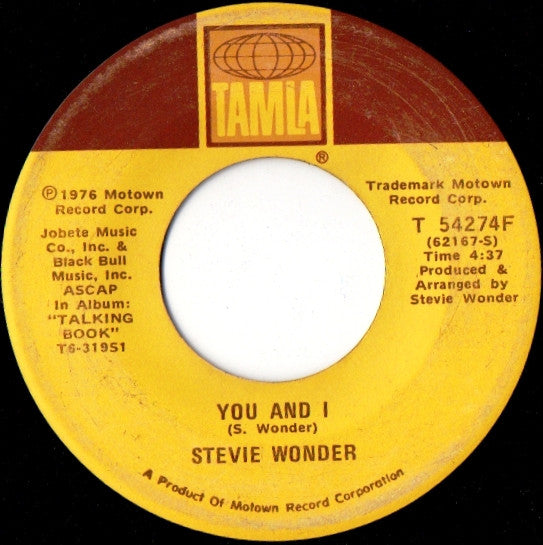 Stevie Wonder : I Wish / You And I (7", Single, Mon)