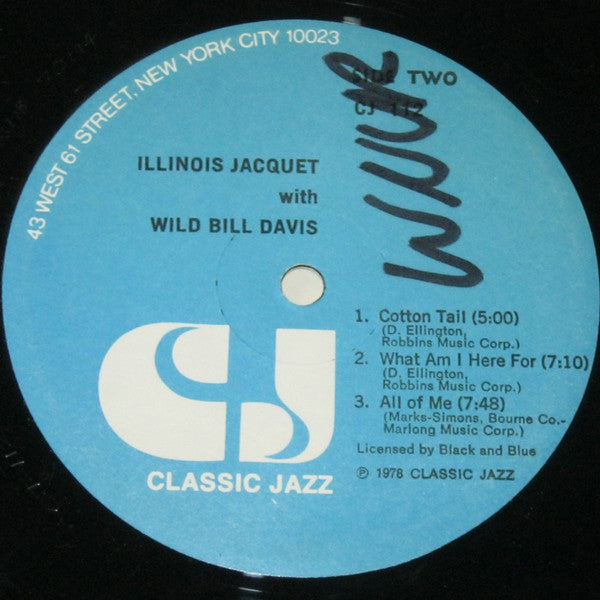 Illinois Jacquet With Wild Bill Davis : Illinois Jacquet With Wild Bill Davis (LP, Album)