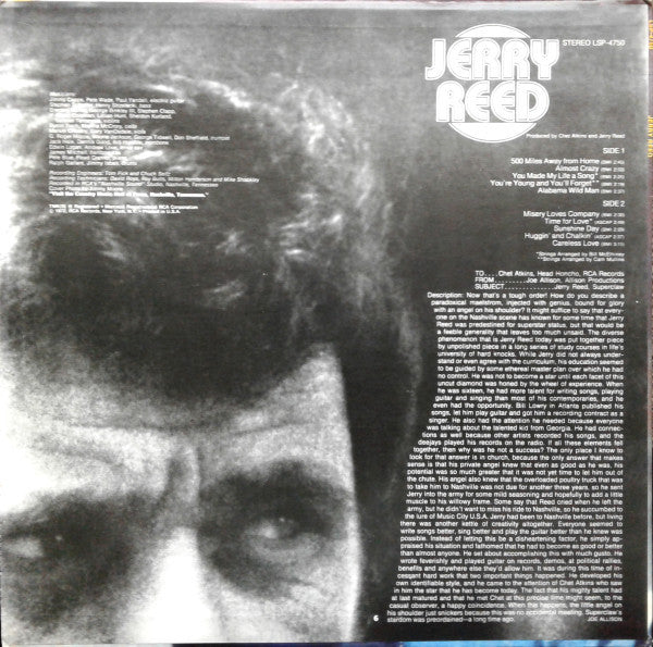 Jerry Reed : Jerry Reed (LP, Album, Ind)