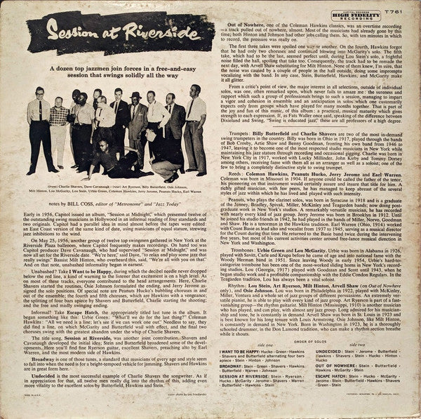 Various : Session At Riverside (LP, Mono)